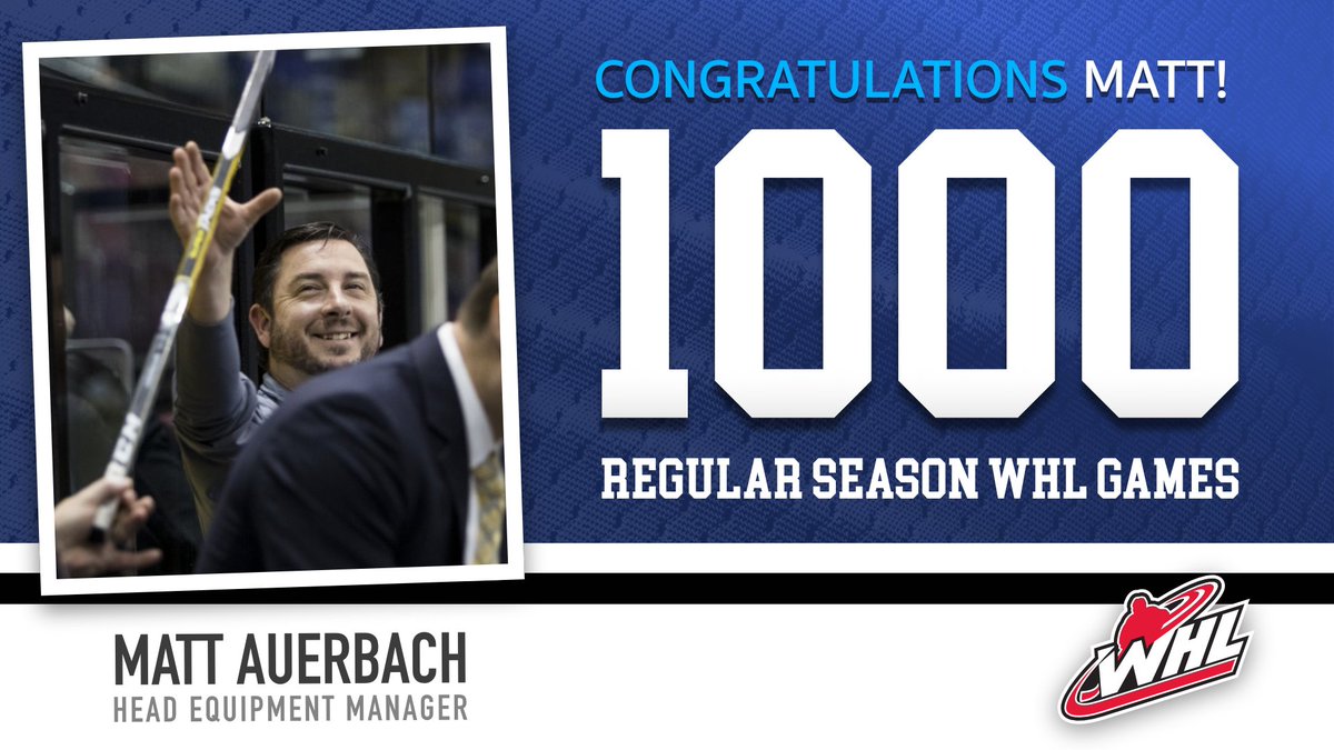 We would like to congratulate our Head Equipment Manager Matt Auerbach on 1000 career @TheWHL games!