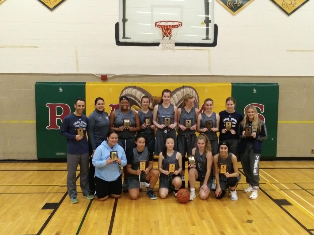 LucasGirlsBball's tweet photo. Toronto West Tournament Champs!!  Wins over Sudbury Lo-Ellen (73-30) Sarnia St Pats (58-45) Hamilton Cathedral (57-48) and Kingston Holy Cross in the final (57-35).  Big thanks to @Athletics_RCI and @EtobsAthletics for putting on a great tournament. https://t.co/af7GTlvkLi