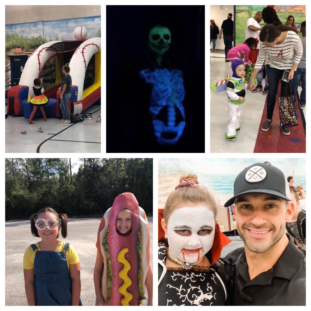 CollierES's tweet photo. Our amazing PTO did a great job organizing another fun-filled Trunk or Treat event! We had bounce houses, vendors, pumpkin decorating, trick or treating, games, and much more. A huge shout out to all of the Baker students who volunteered tonight too! It was a fantastic event! https://t.co/GLVaOPLFlT