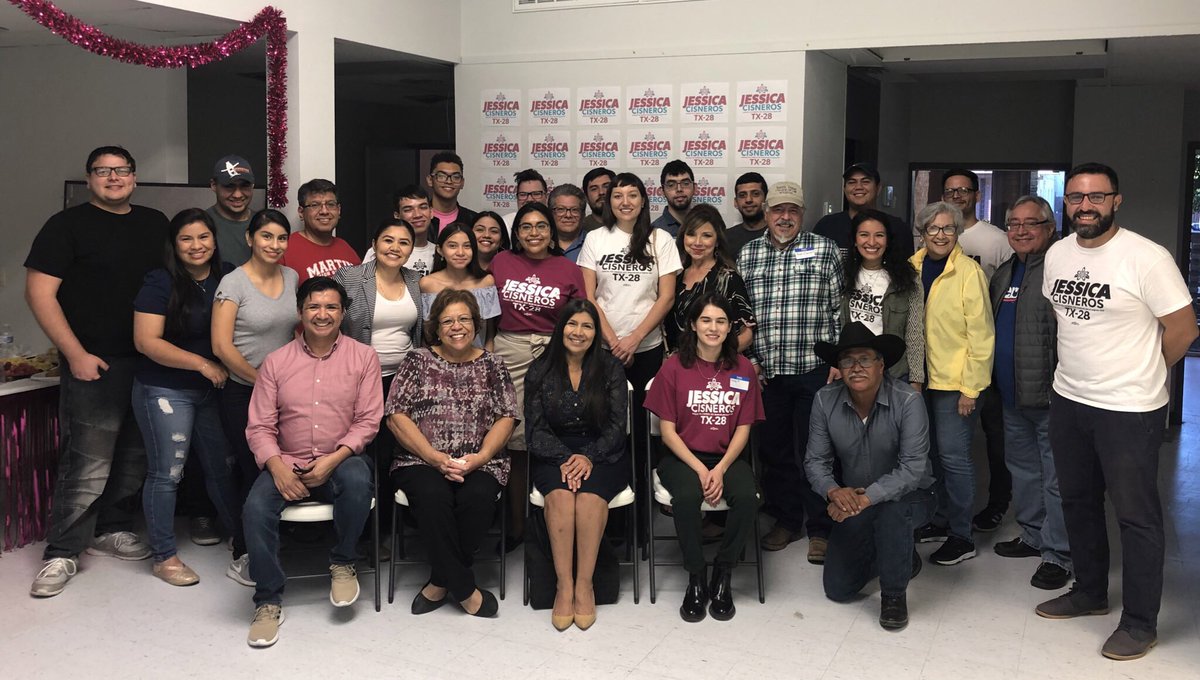 Jessica Cisneros for Congress (@JCisnerosTX) on Twitter photo 2019-10-27 02:38:39 Every day our movement in South Texas grows. Thank you to our incredible community members who joined us at our office opening celebration in Laredo! 129 days to go. ¡Sí se puede! Every day our movement in South Texas grows. Thank you to our incredible community members who joined us at our office opening celebration in Laredo! 129 days to go. ¡Sí se puede!