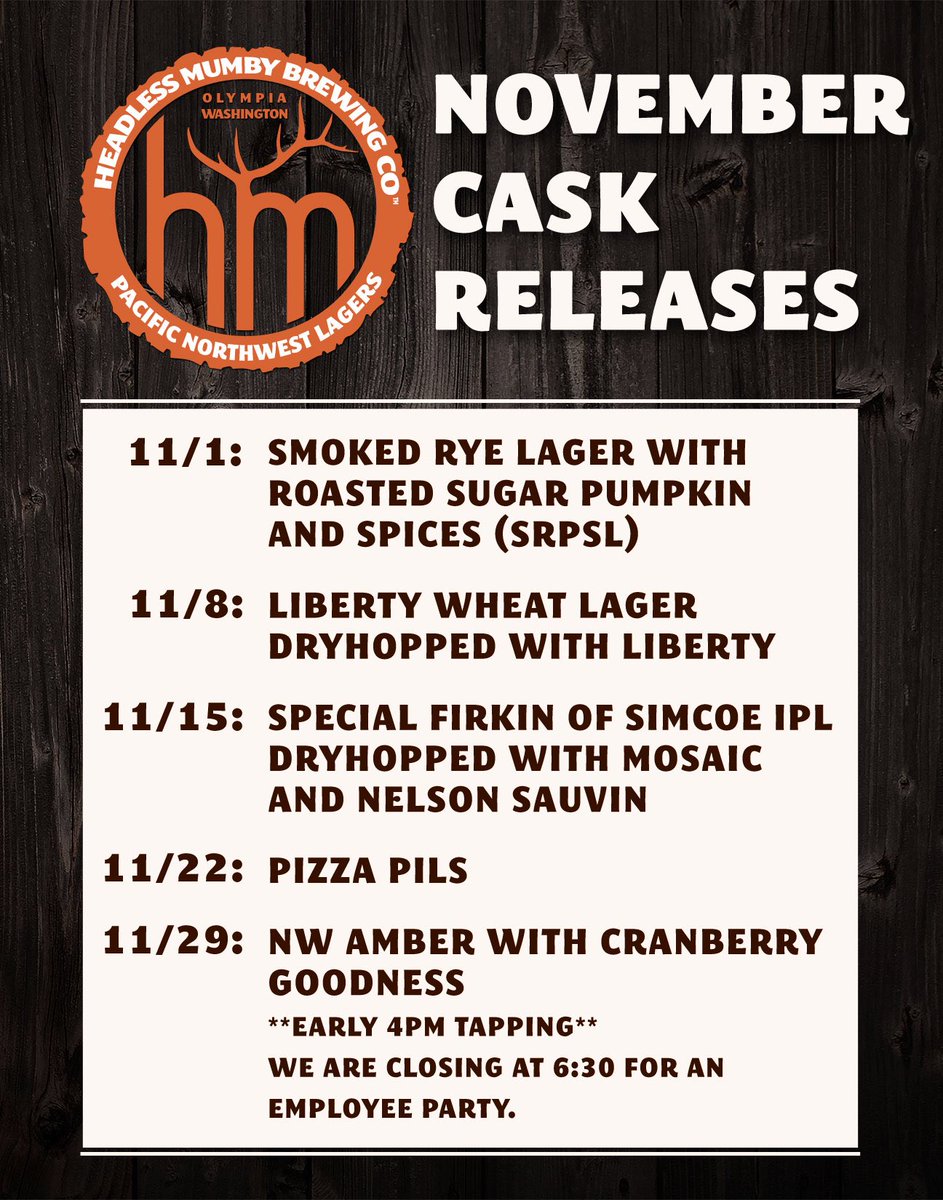 nov casks!