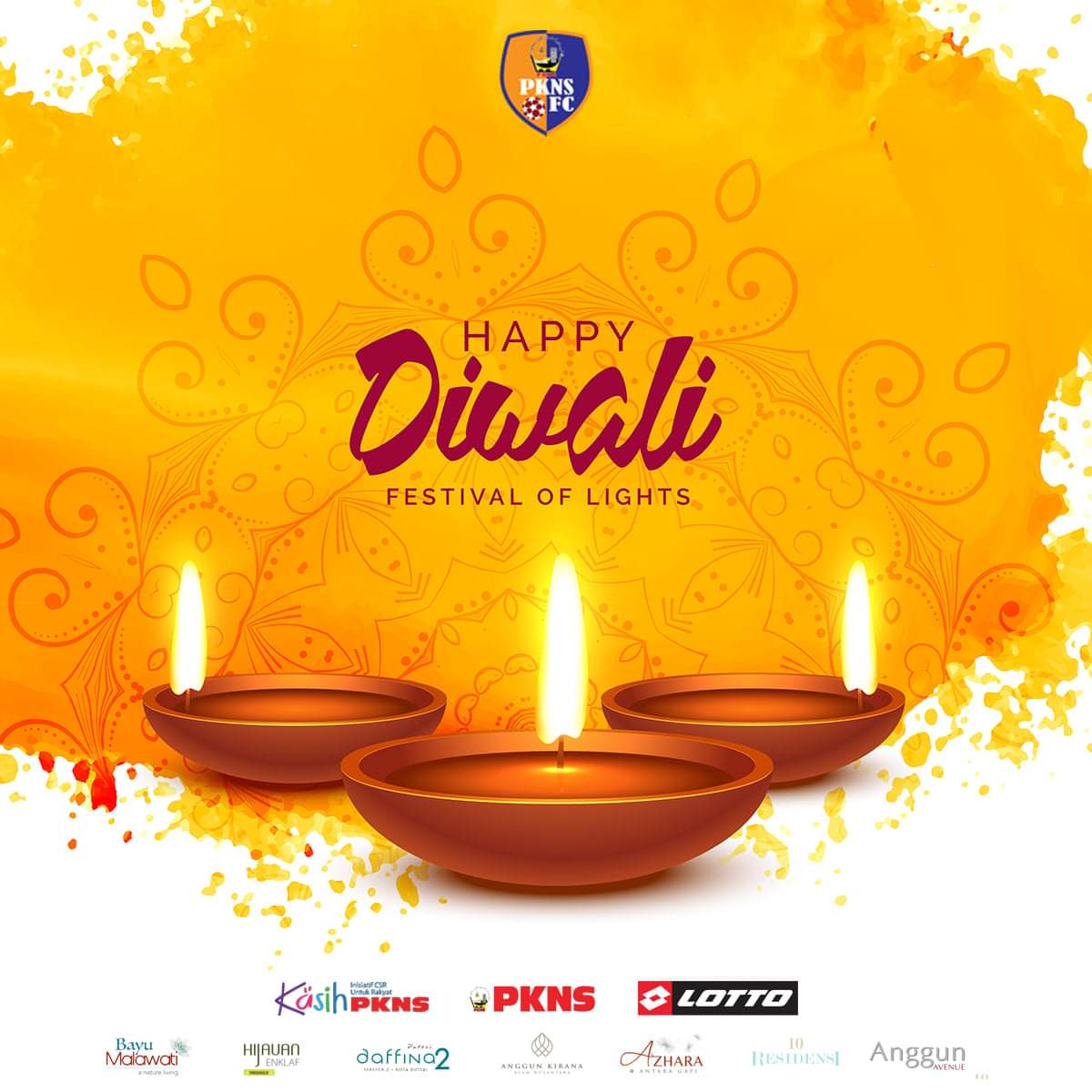 SELAMAT HARI DEEPAVALI

PKNS FC mengucapkan Selamat Hari Deepavali kepada semua penyokong bola sepak terutama yang beragama Hindu yang meraikan perayaan ini pada 27 Oktober 2019.

Semoga Pesta Cahaya ini memberi seribu makna dalam kehidupan.

#TheRedAnts #FearNothing