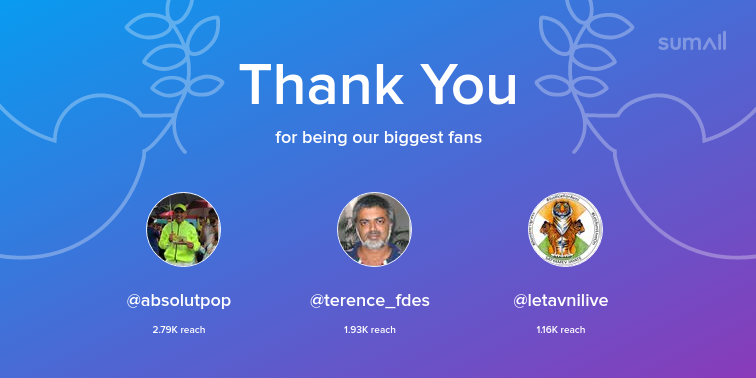 Our biggest fans this week: absolutpop, terence_fdes, letavnilive. Thank you! via sumall.com/thankyou?utm_s…