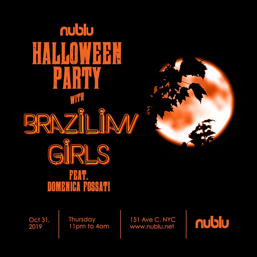 Come celebrate Halloween with Brazilian Girls! Costume Contest!!!J esse Murphy "Bass" Domenica Fossati "Vocals" Aaron Johnston "Drums" Didi Gutman "Keyboards“