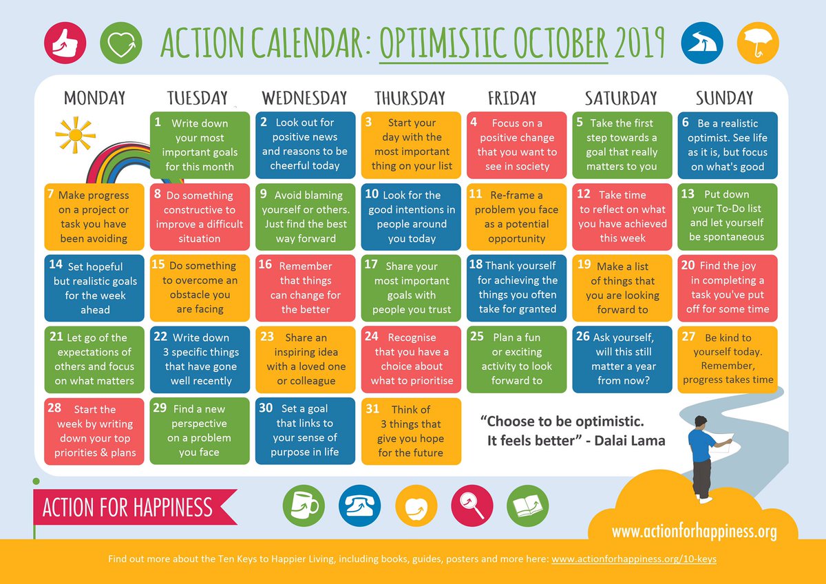 Optimistic October - Day 27: Be kind to yourself today. Remember, progress takes time actionforhappiness.org/optimistic-oct… #OptimisticOctober
