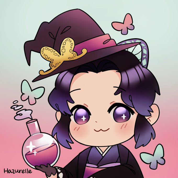 Hazu 🌸 hiatusさんがTwitterに投稿した胡蝶しのぶ(鬼滅の刃)のイラスト。