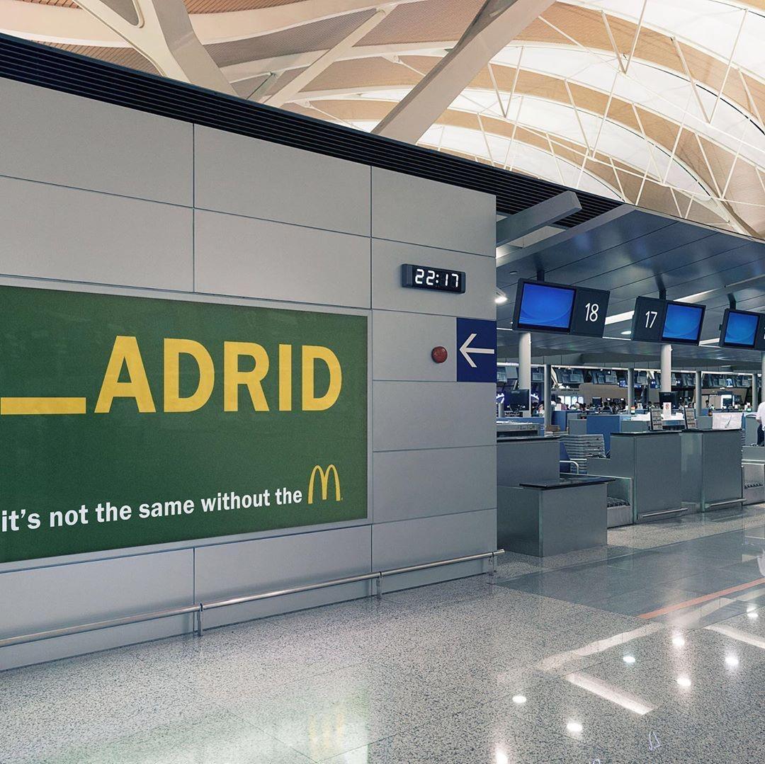 famouscampaigns's tweet photo. McDonaldโs new billboard campaign in airports across the globe.
โItโs not the same without the Mโ https://t.co/EEmK4bPneX
