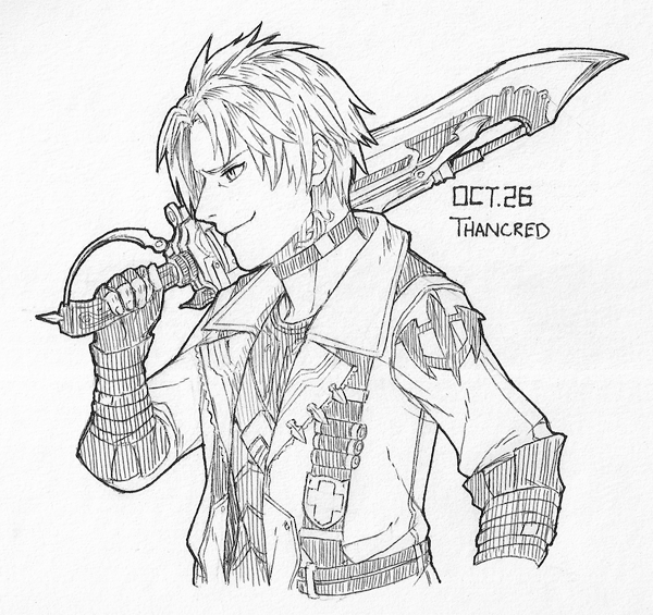 Enjins's tweet photo. i jinxed myself by saying i would try not to be late again

Inktober Day 26: Thancred https://t.co/pVmPDE1w9e