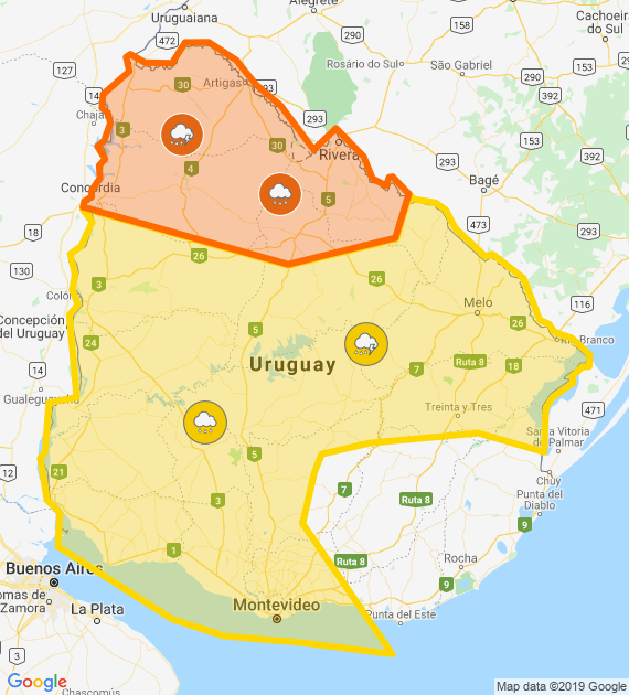 Inumet_'s tweet photo. Alerta naranja y amarilla por Tormentas fuertes y lluvias intensas
Se actualizará a las 06:45 o ante cambios significativos

Más info: https://t.co/zY2u8OFmLu https://t.co/r1p5fVhIbE