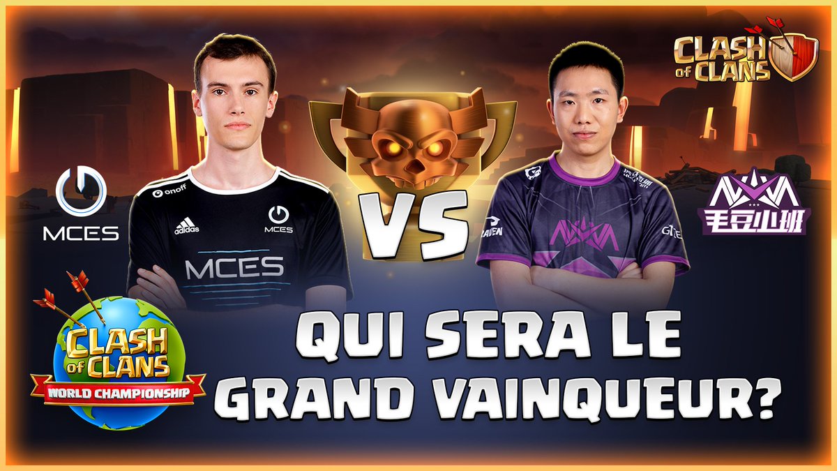 Mesdames et messieurs, l'heure est venu d'assister au match de la finale 
🇨🇵 France vs Chine 🇨🇳
<a href="/MCES_officiel/">MCES Officiel</a> vs Nova
 #ClashWorlds
RDV à 9h30. La première équipe à gagner 2 guerres est Championne du Monde 🏆
youtu.be/LfWj-_BYBUo