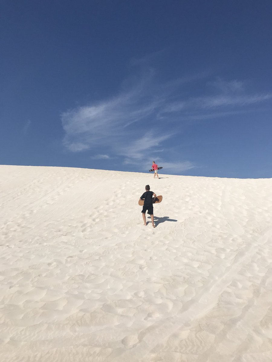 MrsSaelens's tweet photo. Lancelin sand dunes. 2km of pure white sand over 3 storeys high. #sandboarding #exploreWA https://t.co/H6Tc6kaCH9