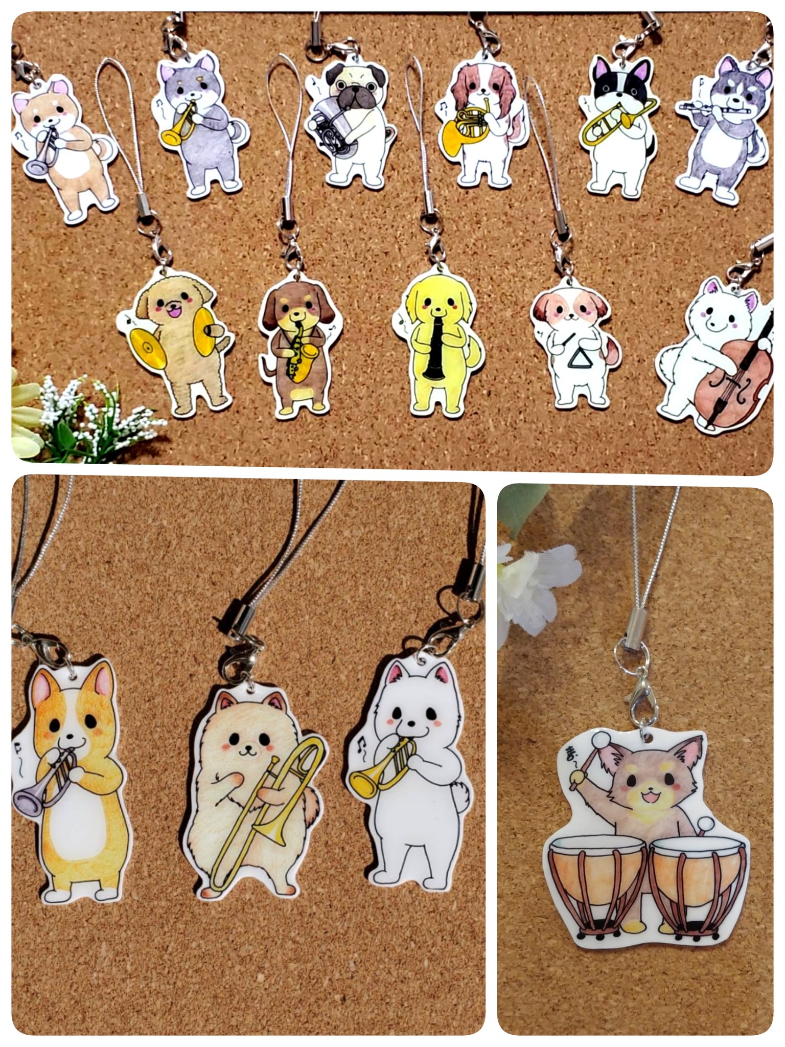 きくぞう工房 在 Twitter 上 ハンドメイド 犬 吹奏楽 楽器 イラスト プラバン レジン 色鉛筆 無言フォロー大歓迎 気が付けば 吹奏楽わんこ達も15匹に トランペット担当の子が4匹もいるのは 個人的趣味 新しい楽器も可愛いわんこもまだまだ増える予定です