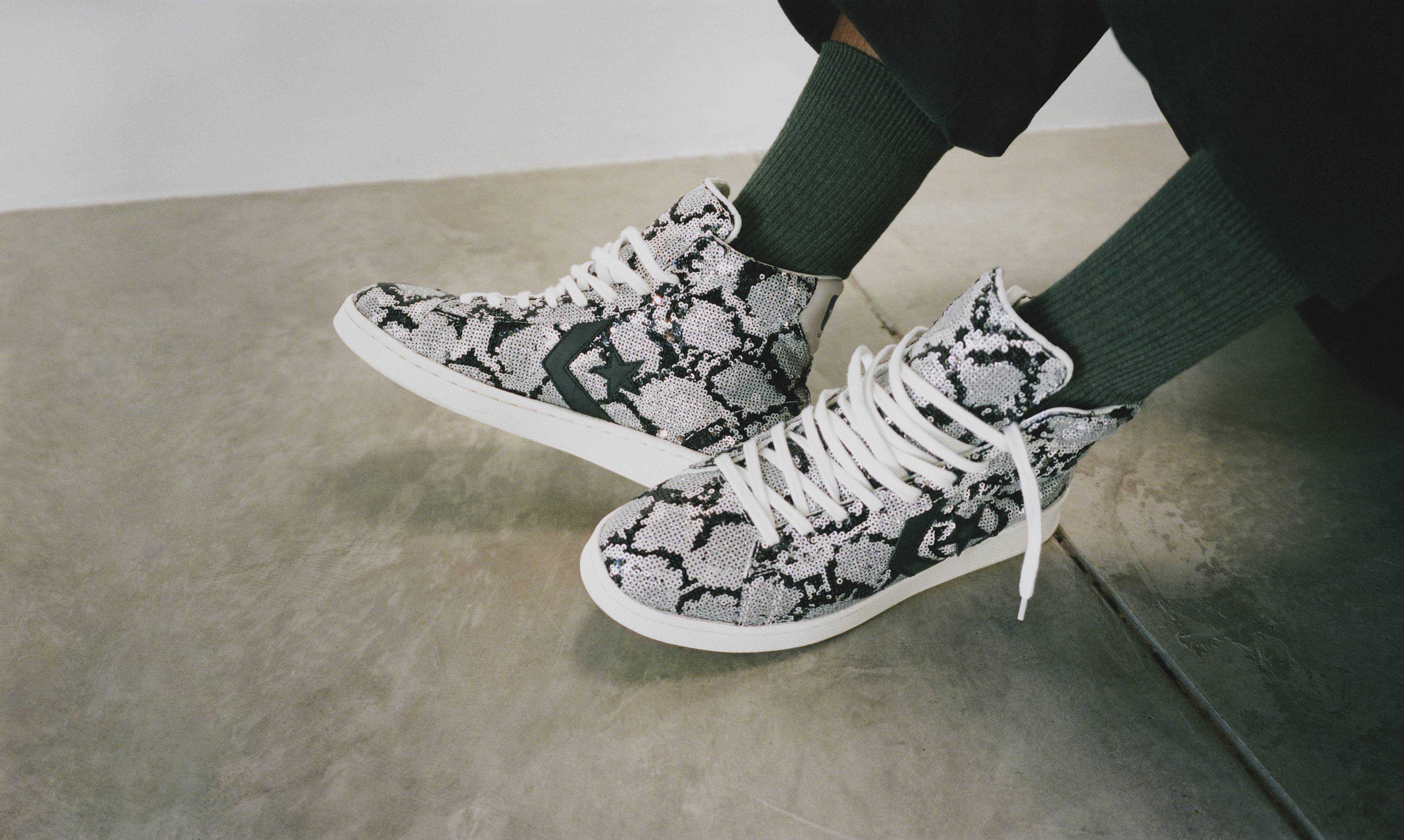 sivasdescalzo on Twitter: "@converse updates the 70 Hi and Pro Leather in a dazzling array of snakeskin inspired sequin models. All three pairs available to shop now at SVD. #svd #sivasdescalzo #