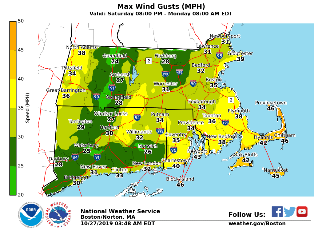 NWSBoston's tweet photo. [Today's Storm] Light rain overpreads the region this morning, but heavier showers move in by early afternoon. Some flooding of clogged storm drains is possible, along with minor coastal flooding. A period of gusty winds could produce sporadic tree damage in SE Mass as well. 🌧️ https://t.co/gCY0Inty4S