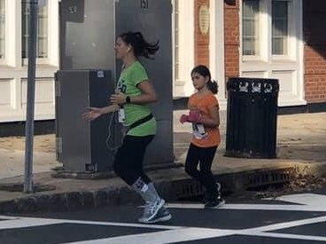 MichelleMarmar1's tweet photo. My girl and I ran the Sacred Heart Halloween Hustle on Saturday!  It was Kara’s first 5k! So proud of my girl! Thanks to the Mt. Holly P.D. for snapping the action shots! @SacredHeartNJ https://t.co/w0WI51mIv5
