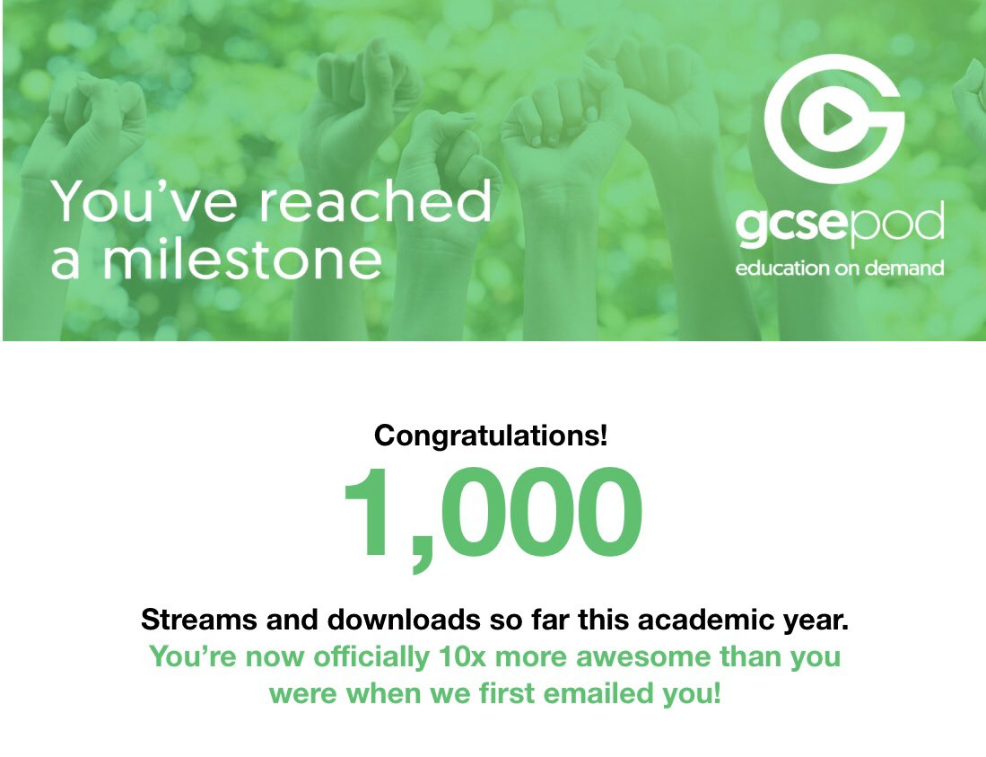 SCSDubai's tweet image. Our students have clearly had a very busy half term - not least evidenced by them hitting this milestone with @gcsepod in the past week! We’re so impressed - keep it up! #SCSprogress #SCSassessment #SCStechnology #SCSrevision