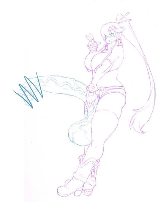 27日のふたなり絵、最近あまりお絵描きの時間がとれなくてラフまで 