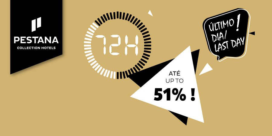 ⏰ Tic Tac, Tic Tac... A campanha de 72 horas está quase a terminar! Aproveite as ultimas horas e reserve as suas férias de sonho: bit.ly/2W7tn68