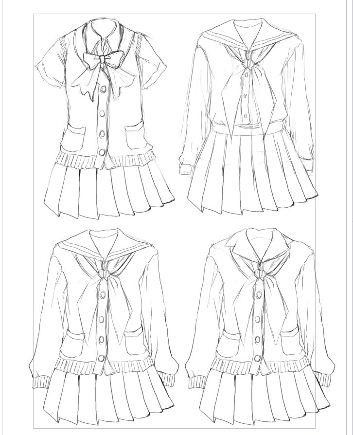 リボンのデザイン変えて、セーラー要素も混ぜてみようかと悩んだり。 
