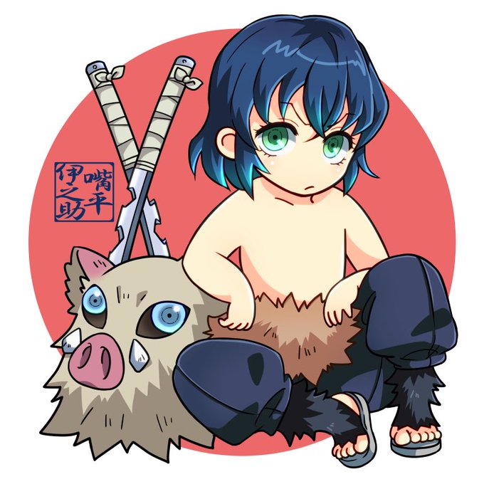 ささざとさんがTwitterに投稿した嘴平伊之助(鬼滅の刃)のイラスト。