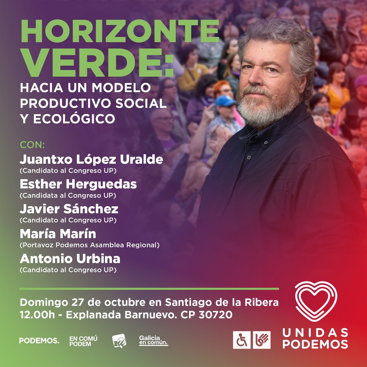 IUVRM's tweet photo. Todo preparado en Santiago de la Ribera para nuestro encuentro Horizonte Verde con @juralde, @eherguedas, @J_Sanchez_Serna, @MariaMarinMart y Antonio Urbina.

#UnGobiernoContigo https://t.co/JY68SoSbgh