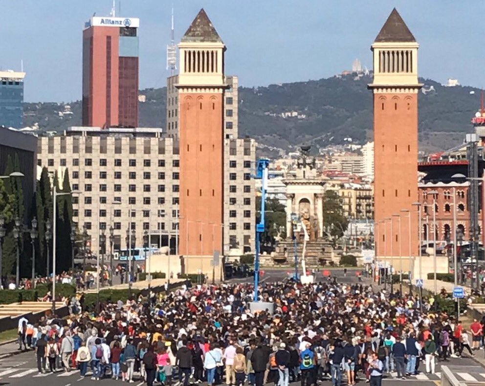 3CatCorporatiu's tweet photo. En marxa la gravació de l’espot de #LaMaratoTV3 2019, a l’avinguda Maria Cristina de Barcelona; el primer amb participació ciutadana. “Minories que fan una majoria” https://t.co/MqLZXIpUH5