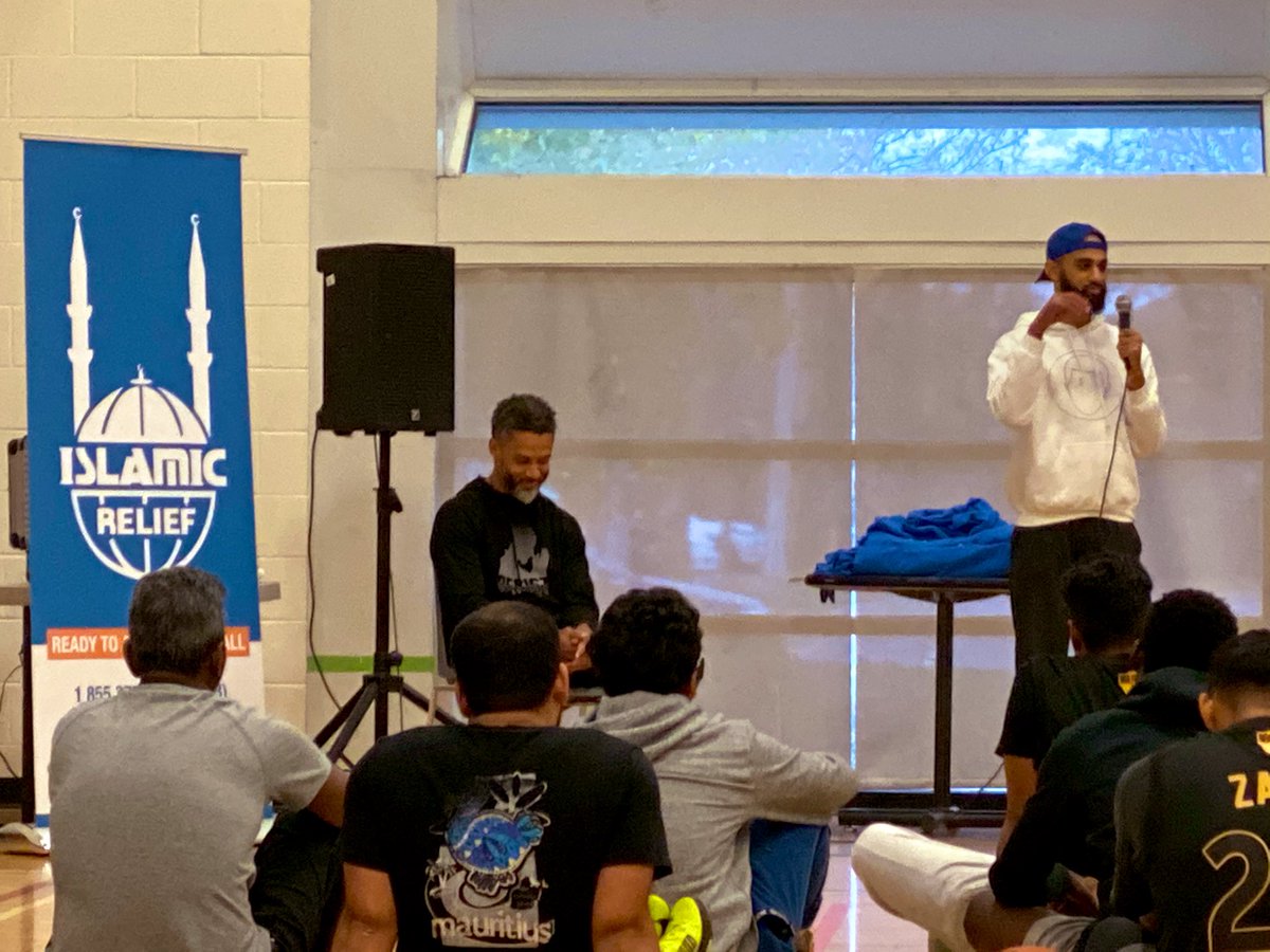 With <a href="/RaufMahmoud/">Mahmoud Abdul Rauf</a> &amp; <a href="/strizzzy/">Mark Strong-Mr. Everywhere 🇬🇩</a> in support of <a href="/IRCanada/">IslamicRelief Canada</a> in Somalia! Reminders of the realities for some in our world &amp; our duty to help build others up. All while having some fun with a game this country has fallen in love with 🏀💙🌍 The power of sport in bringing people together!
