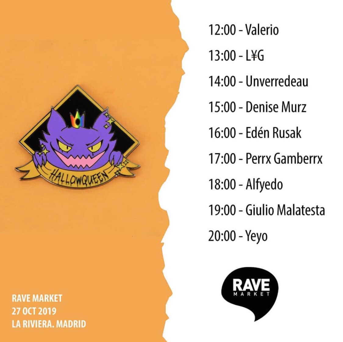 esta tarde pincho en <a href="/ravemarket/">RAVE MARKET</a> en la sala La Riviera, vente 🤤