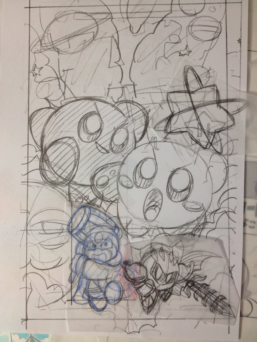 谷口あさみ 新連載準備中 も れつプププアワー の原画の絵をのせるのはこれで最後にしようと思います 11巻の表紙メイキングです 構図を決めて清書していきます 手描きなのでカラーインクが絵の上にはねても大丈夫なようトレーシングペーパーをお