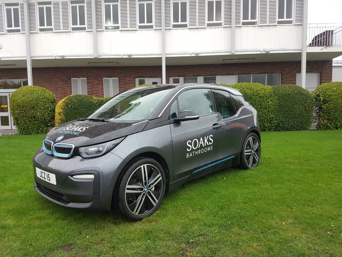 evlifeireland's tweet photo. @soaksbathrooms proudly displaying their i3 at the #RDS #Idealhomeshow. Looking good! #electricvehicles #evlifeireland #BMWi3 https://t.co/jAdYCQYlIr