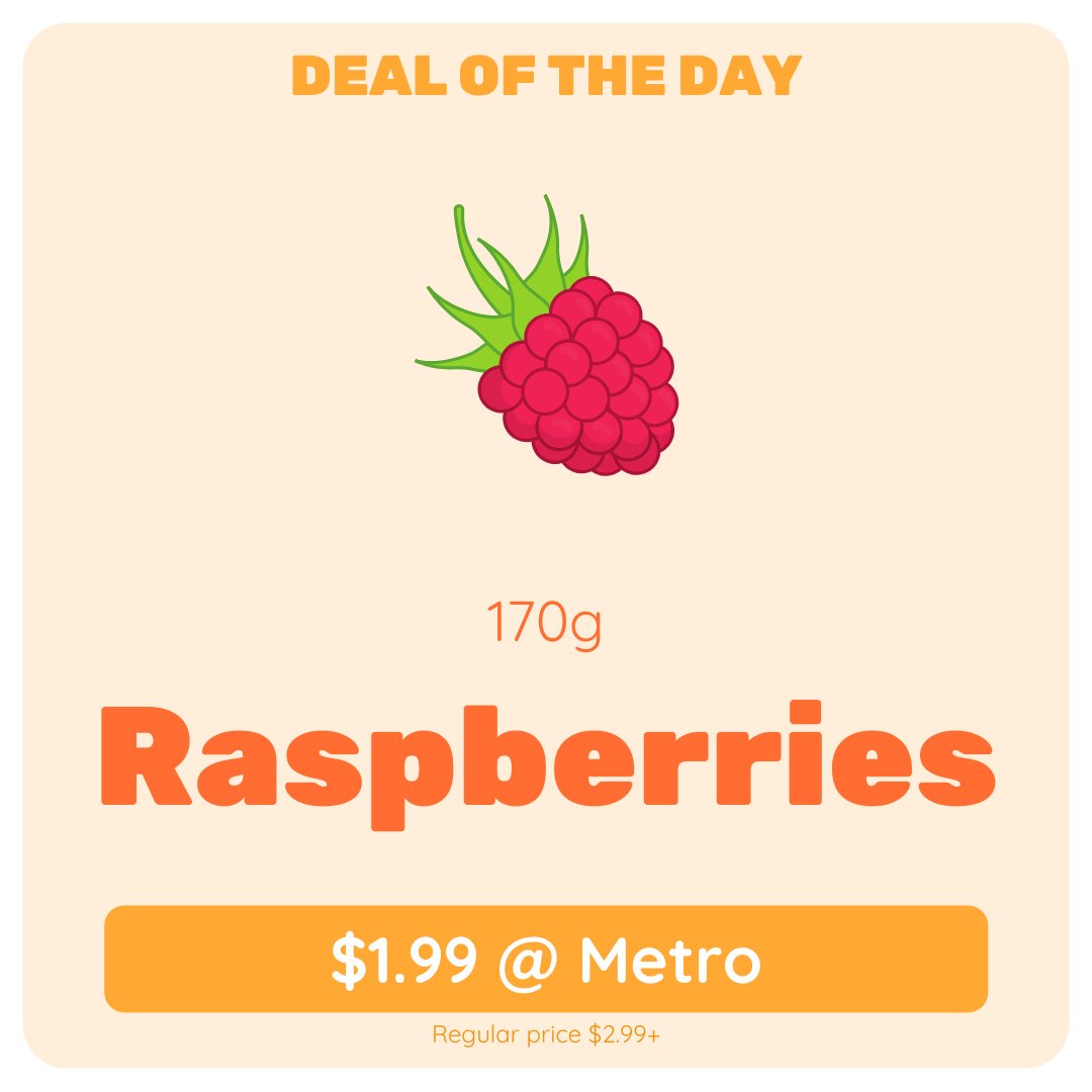lowerapp's tweet photo. #metro deal raspberries are only $1.99 this week! #lowerprices https://t.co/D3HWbsQ27B