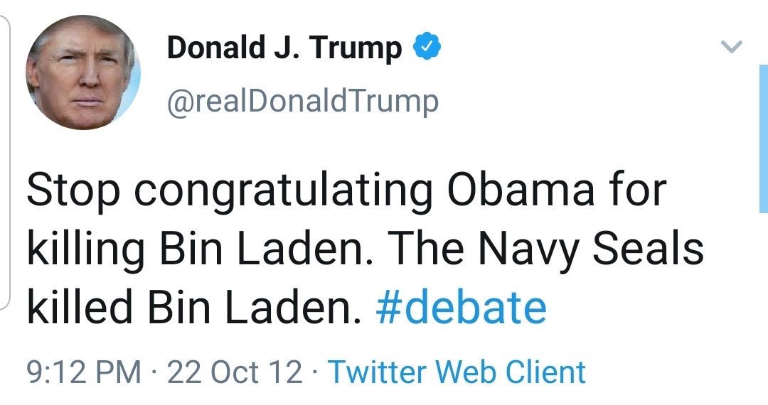 GeorgeTakei's tweet image. When Donald goes on national television this morning to take a victory lap for killing Baghdadi, keep this gem in mind. There really is a tweet for everything.