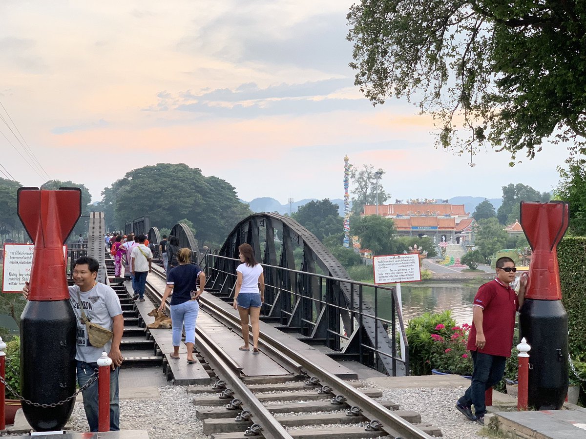 At the entrance of the bridge over River Kwai has replicas of two bombs. The tourists are seen swooning over them. I was shaking my head when I saw that. The bridge is walkable from one to another. &ndash; bei  สะพานข้ามแม่น้ำแคว (The Bridge of the River Kwai)
