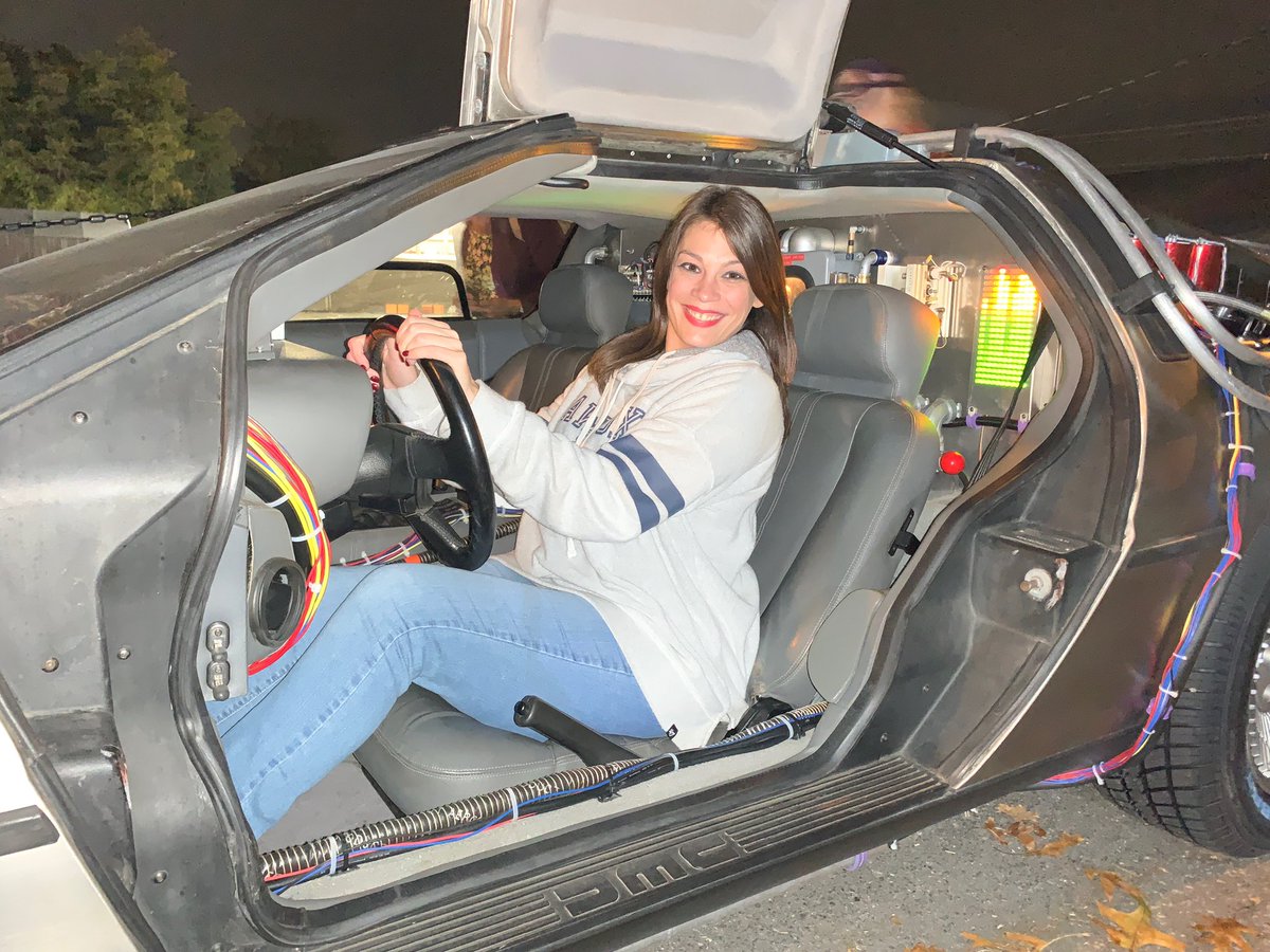 J_Botelho_TND's tweet photo. “Driving” a replica of the #DeLorean  from #BackToTheFuture! Thanks to @EpicMovieCars for letting me take it for a spin! 😉 https://t.co/7Dn5sEtXoG