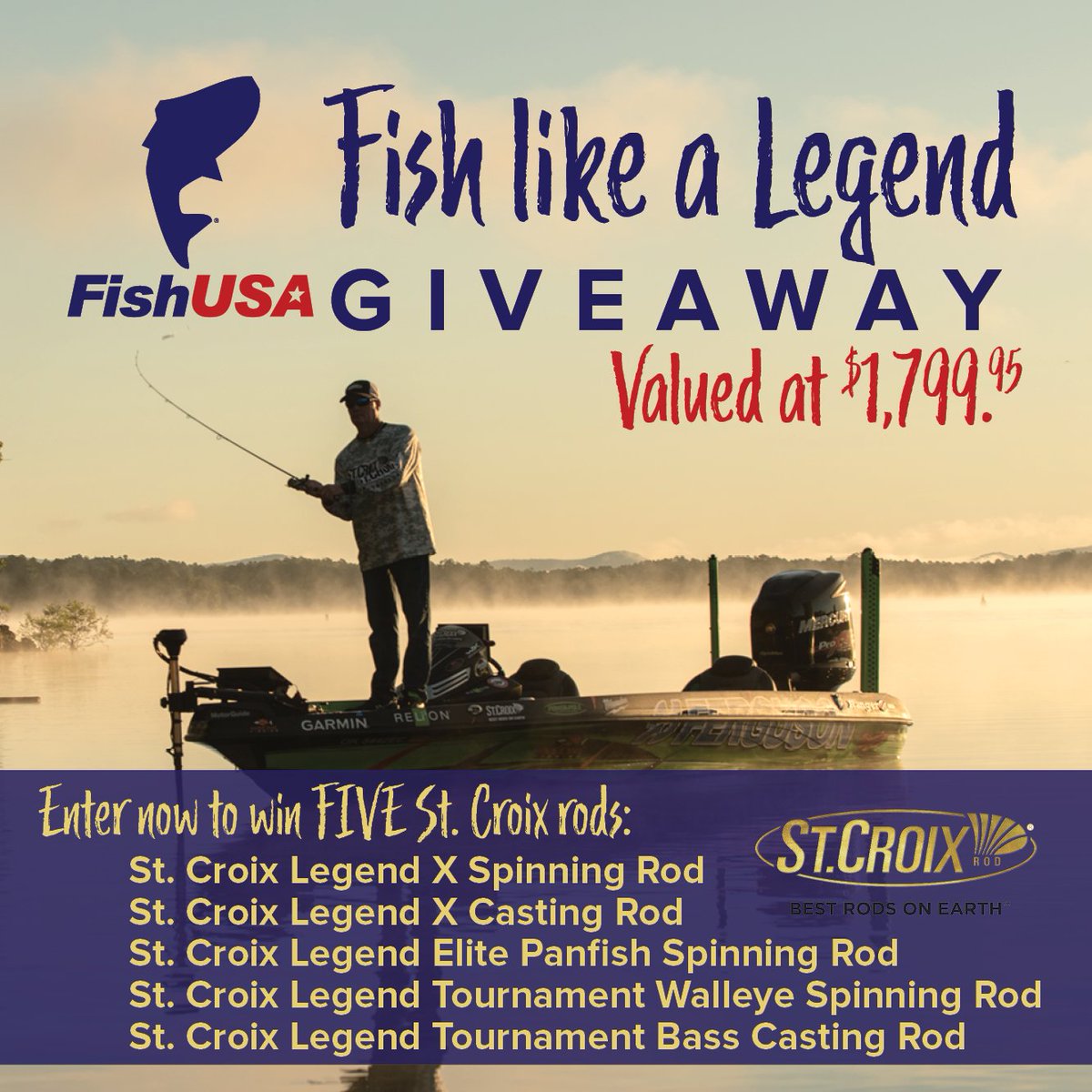FishUSA's tweet photo. Would you share your winning rods or keep them all to yourself? Enter to win ALL 5 St. Croix Legend rods:
https://t.co/ET8ntdNQsG
St. Croix Rods
FishUSA
FishUSA Pro Shop
#FishUSA #FishUSAProShop #ShopOutsideTheBox #FishLikeALegend #Giveaway https://t.co/olwaOhkusV