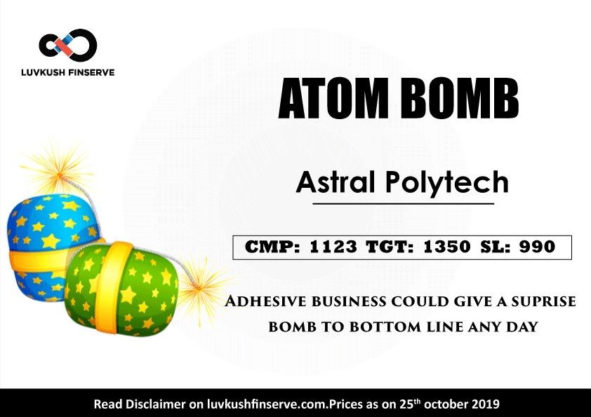 kushghodasara's tweet photo. #AtomBomb Pick: #AstralPolyTech

#HappyDiwali2019 #Rangoli #DeepavaliSaravedi #Trading #Markets #MuhuratTrading #Investing #Finance #India https://t.co/J1OtBOfQOZ