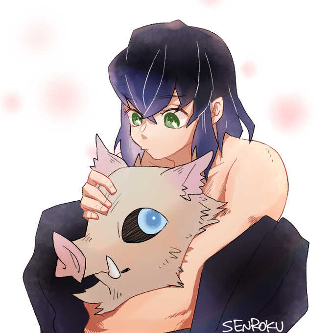 センロクさんがTwitterに投稿した嘴平伊之助(鬼滅の刃)のイラスト。