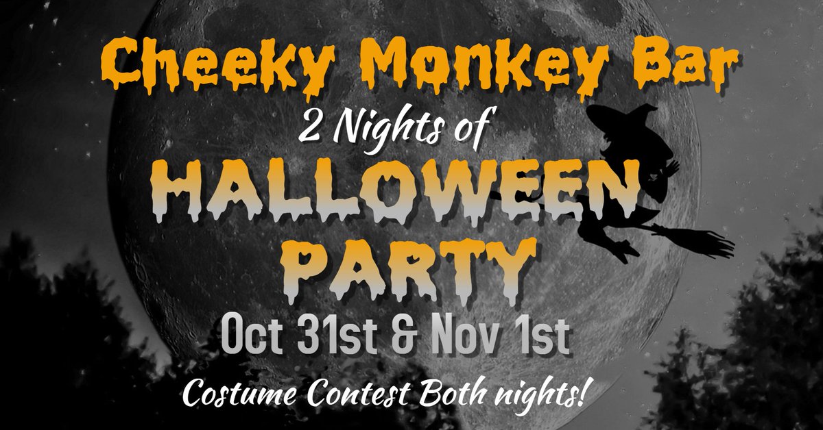 Branson_Bar's tweet photo. 2 Nights of Halloween with costume contest both nights!
#bransonbars #bransonbbq #417bbq #bransonmo #bransonvacation #417bars #crazycraigsez #bransonentertainment #cheekymonkeybar https://t.co/OBUd9RC36O