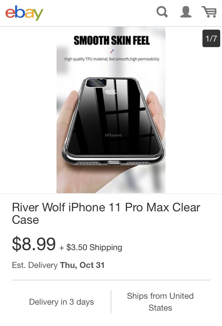 riverwolf1018's tweet photo. It’s official, the cases have arrived!!! You can purchase these on only ebay for right now. We’re working on getting them up on amazon and getting a website to put them up on! The prices are for the 11: 7.99 for the 11 Pro: 7.99 and for the 11 pro max: 8.99. Buy now!#iPhone11 https://t.co/DAs6UtUpJw