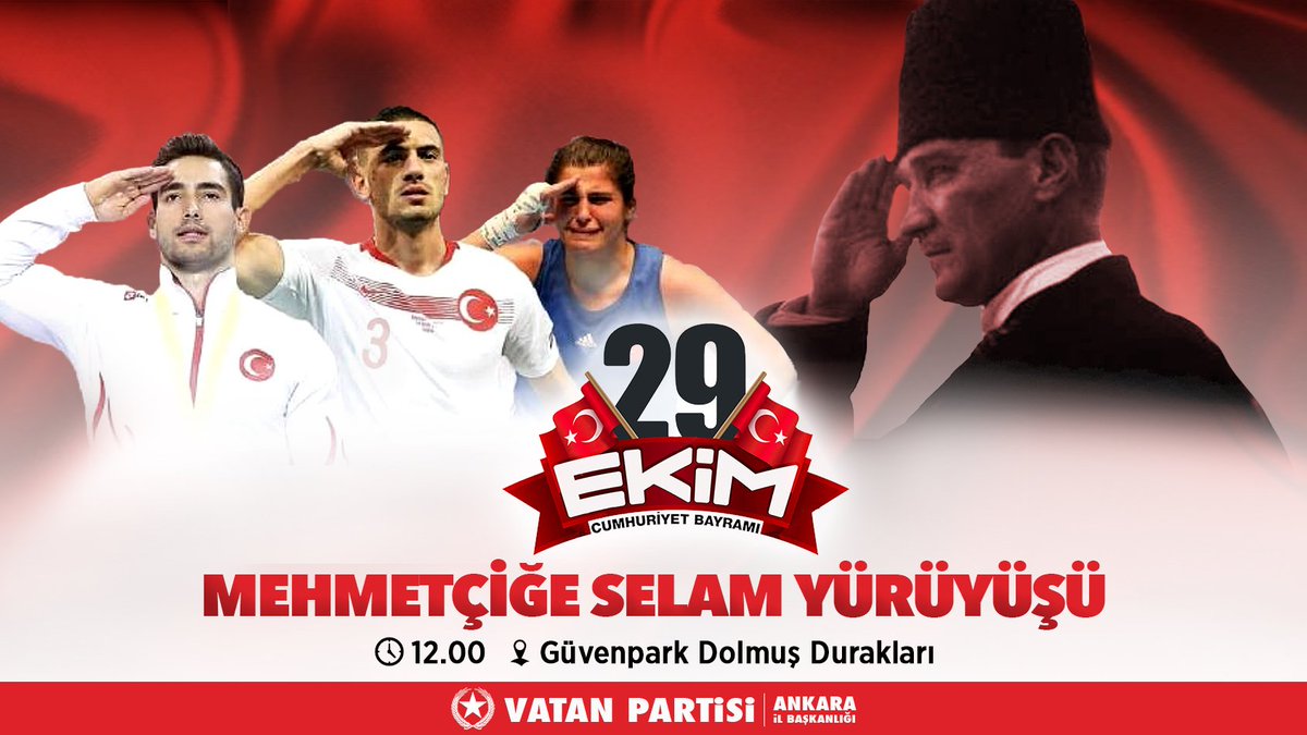 İstikamet:
29 Ekim Mehmetçiğe selam yürüyüşü.