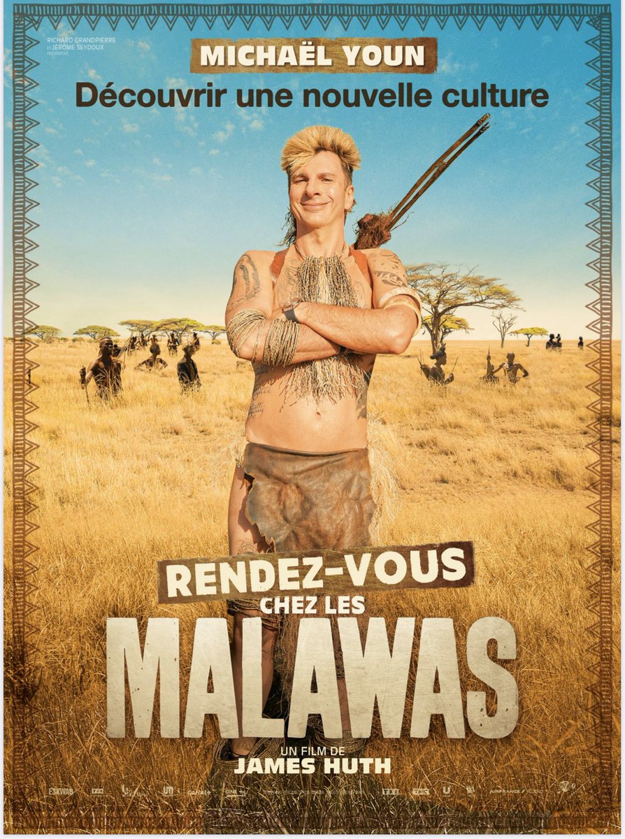 « Rendez-vous chez les Malawas » de @JamesHuthOff 
Grosse rigolade dés le 25 décembre au cinéma. Avec @Ch_Clavier @MichaelYoun @ericetramzy @slytestud @PascalElbe #francoislevantal. Merci @ESKWAD_ @PatheFilms @TF1