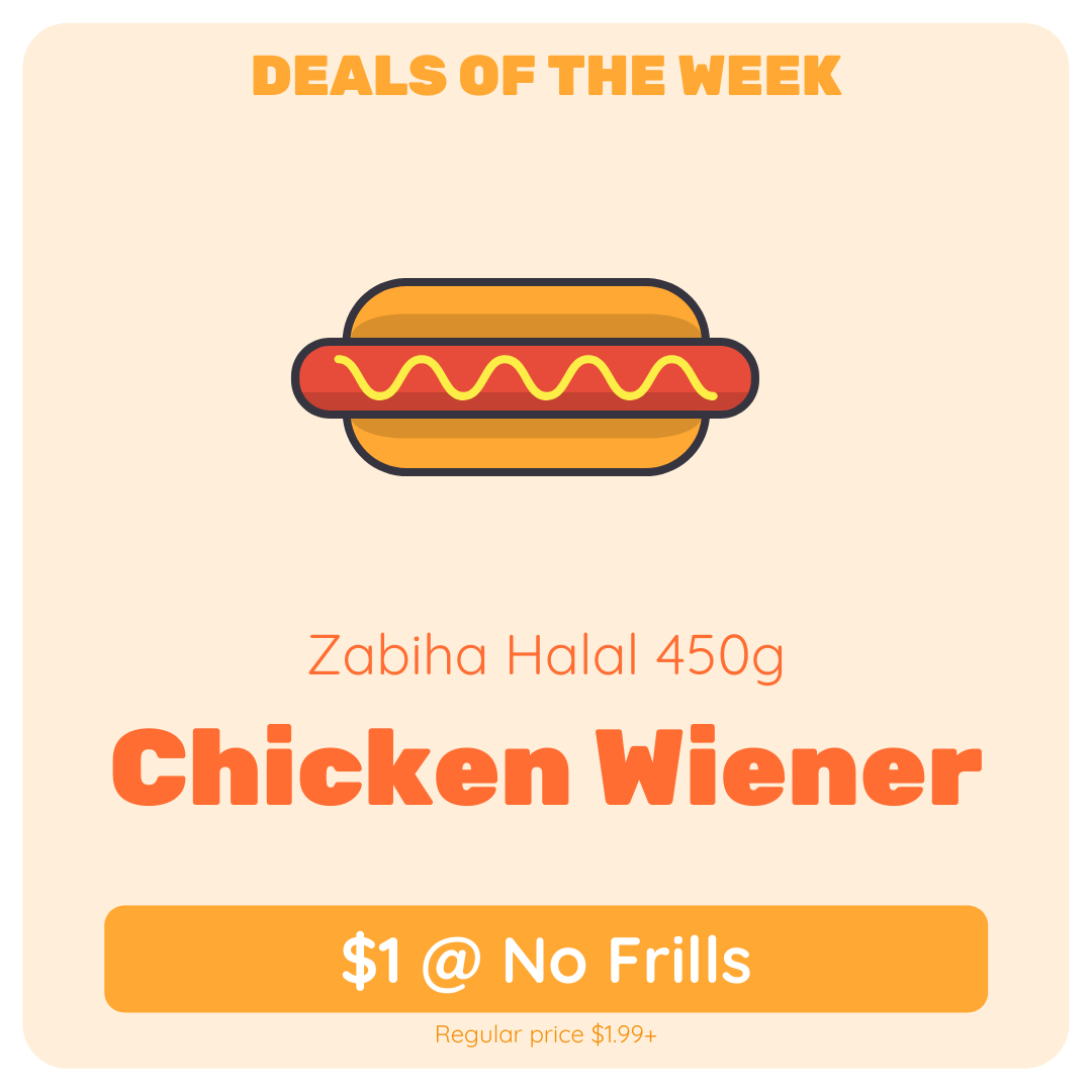 lowerapp's tweet photo. #nofrills deal: halal chicken wieners for $1 this week #lowerprices https://t.co/IuY97Ssnze