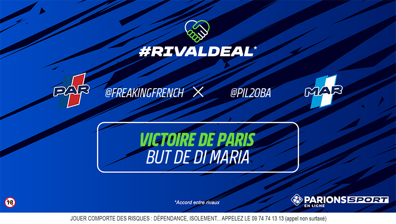Pil2OBA's tweet photo. Très heureux de partager mon pari avec @FreakingFrench ! Dans le même camp pour que notre pari passe 🤝 🤑 #RivalDeal https://t.co/d2x5GOce05 https://t.co/r6wUOVj3PU