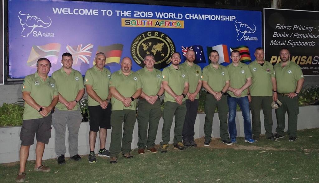 nasrpcirl's tweet photo. #TeamIreland Galley Rifle and Target Shotgun teams along with members of the Irish contingent attending the IGRF opening ceremony this evening in Welkom, South Africa.
#5.11
#galleryrifle
#IGRFWorldChampionship
#IGRF
#Decibullz
#targetshotgun
#wishwewherethere
#boysingreen https://t.co/an5l71xC9B