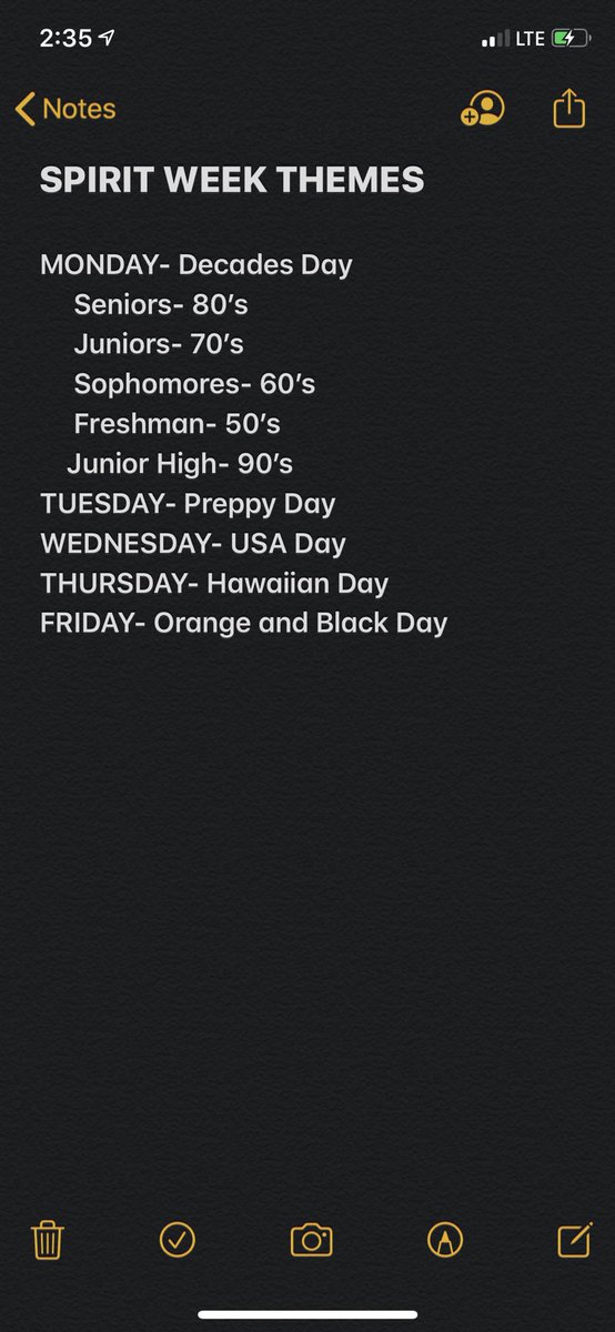 Sorry for all the confusion but there’s been a change in spirit week themes. The correct days are as follows: