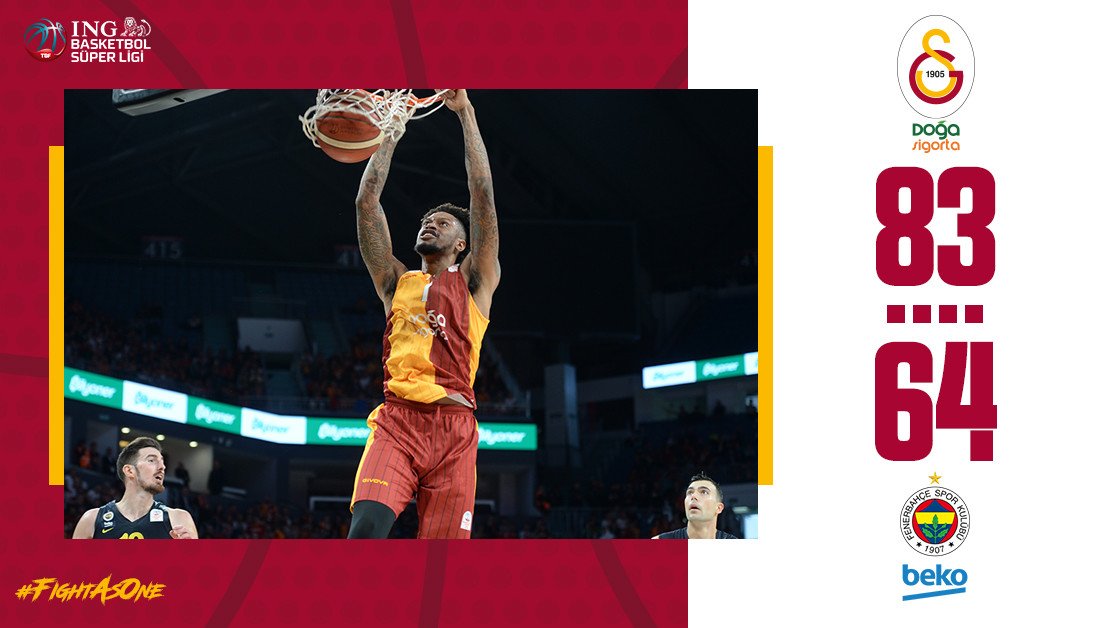 Eksik kalmayalım dedik... Derbide kazanan biziz! 💪🏻💛❤️

Maç sonucu | Galatasaray Doğa Sigorta 83 - 64 Fenerbahçe Beko

Tebrikler #YenilmezArmada! ✊🏻👊🏻

🏀 Skor dağılımımız: Whittington 20, Webster 17, Harrison 14, Moore 9, Can 8, Auguste 8, Ege 4, Yiğit 3