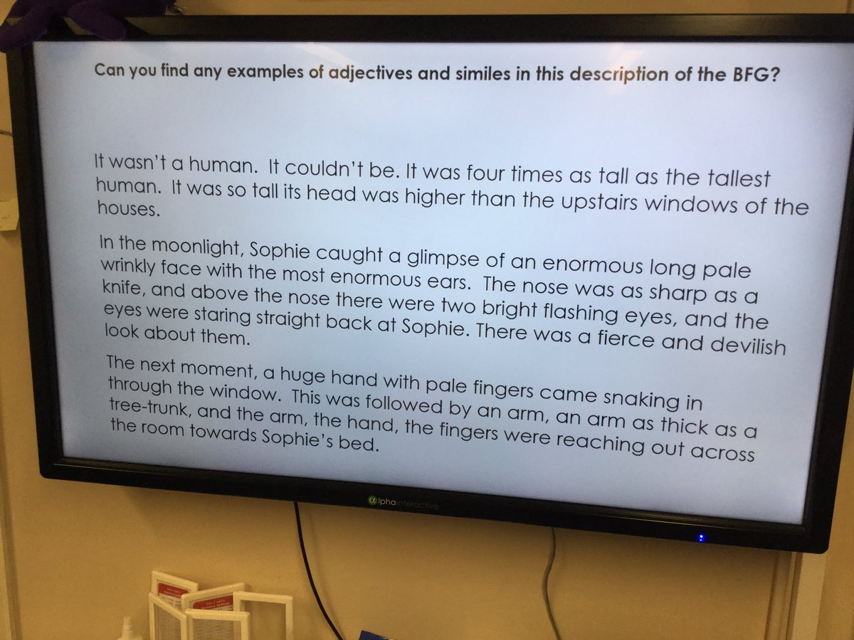 LSTClass09's tweet image. Finding examples of adjectives and similes in the WAGOLL #STPSEnglish #characterdescription