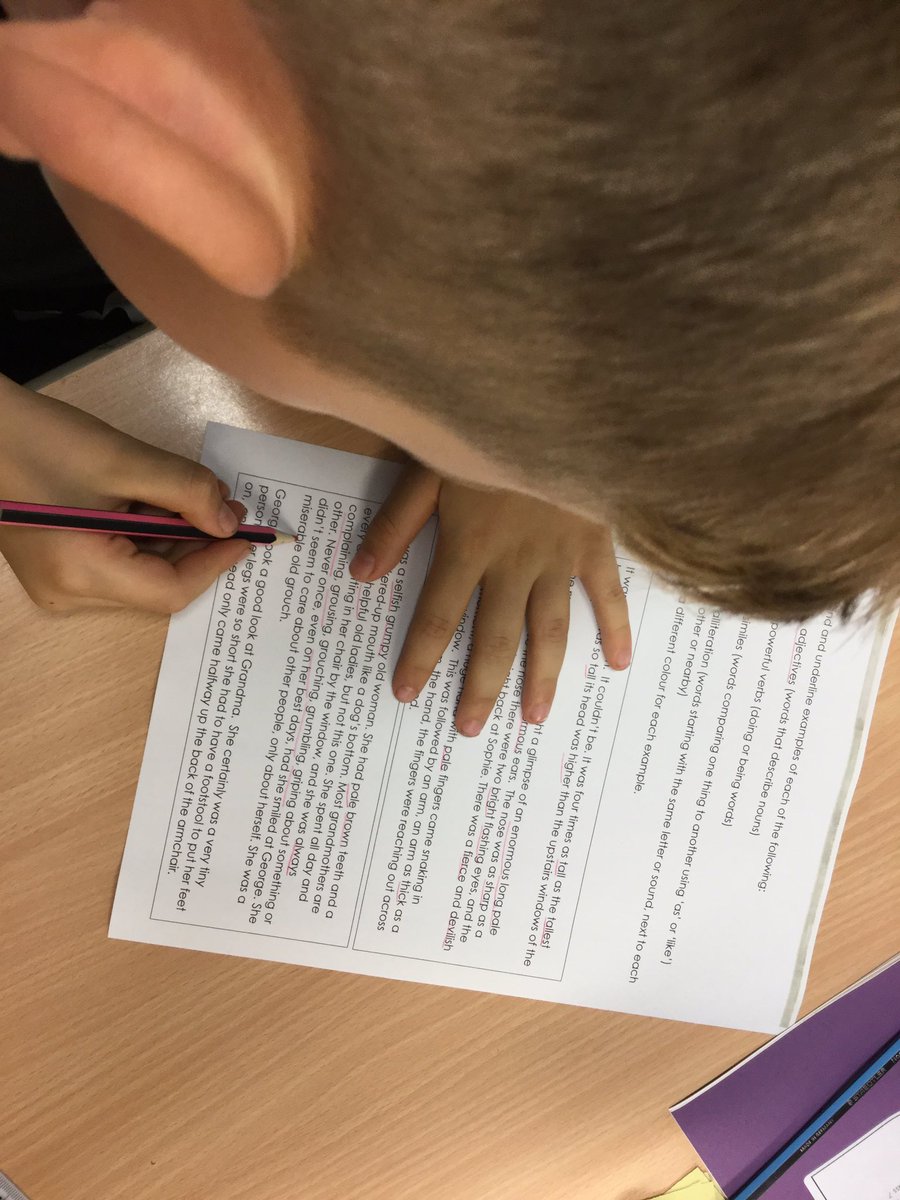 LSTClass09's tweet image. Finding examples of adjectives and similes in the WAGOLL #STPSEnglish #characterdescription