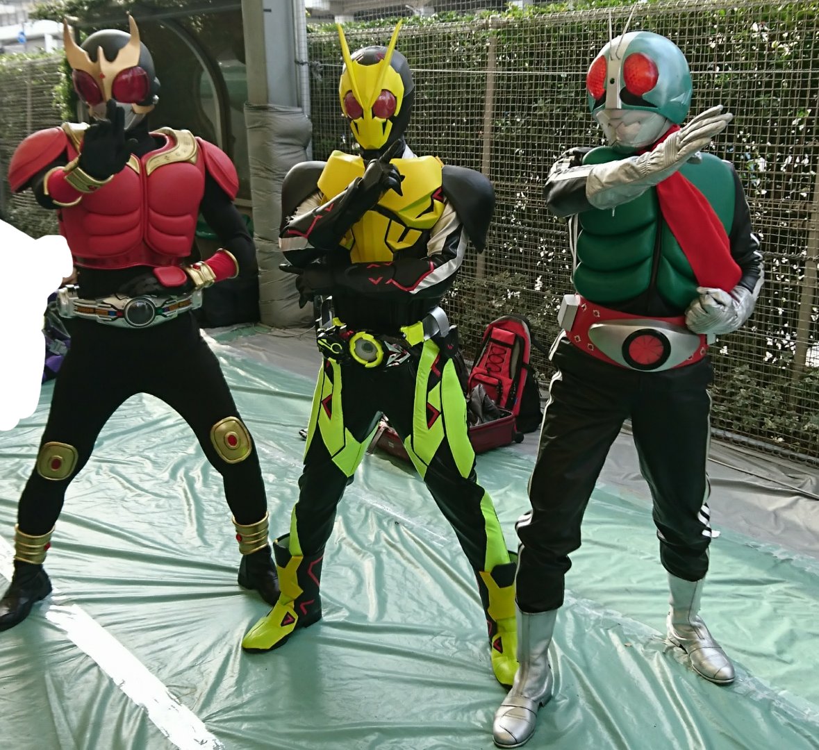 昭和、平成、令和 仮面ライダーの共演です！#川崎ハロウィン #カワハロ