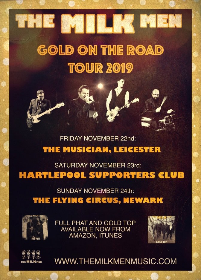 NorsworthyAdam's tweet photo. Can't wait to head out next month on a (very) mini tour with The Milk Men, so join us if you are near Leicester, Hartlepool or Newark for some full phat, gold-topped blues rock! #circuspub #musicianpubleic #BluesBritain #BluesMattersMag https://t.co/iEkYTgzxV9
